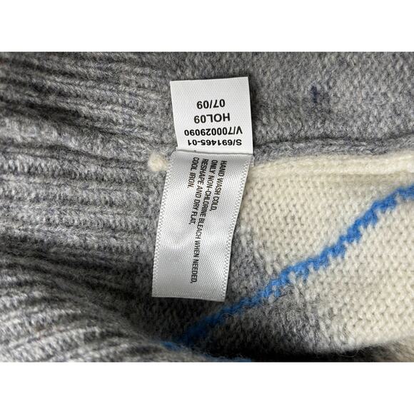 GAP Women's Retro Argyle Wool Blend V-Neck Knit Sweater Womens Sz S Petite Gray - Picture 4 of 7